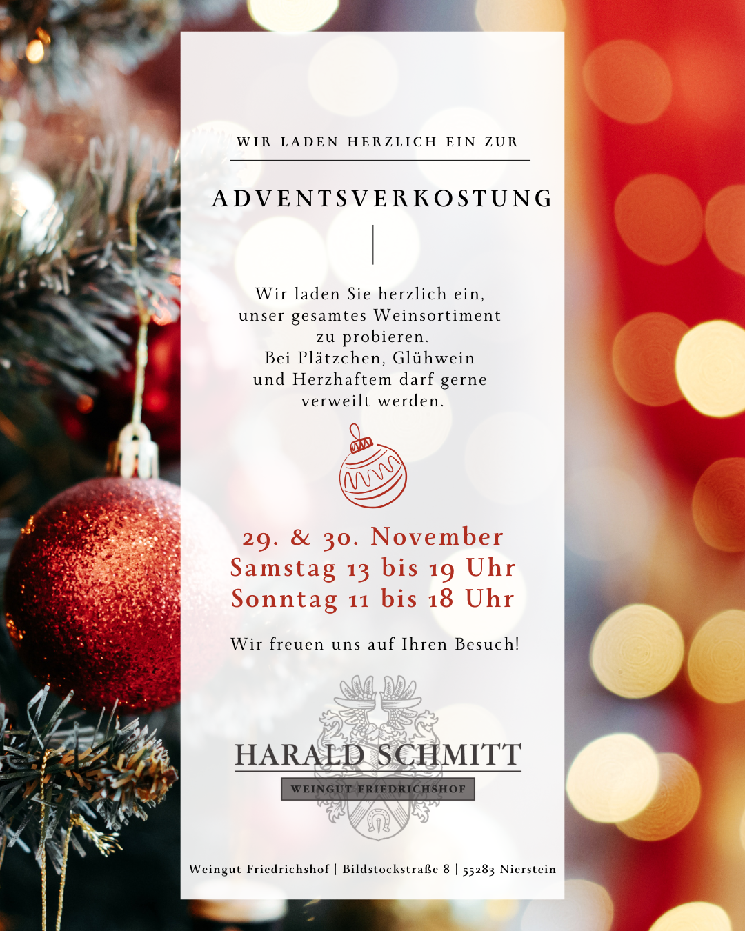 Adventsverkostung im Weingut Friedrichshof